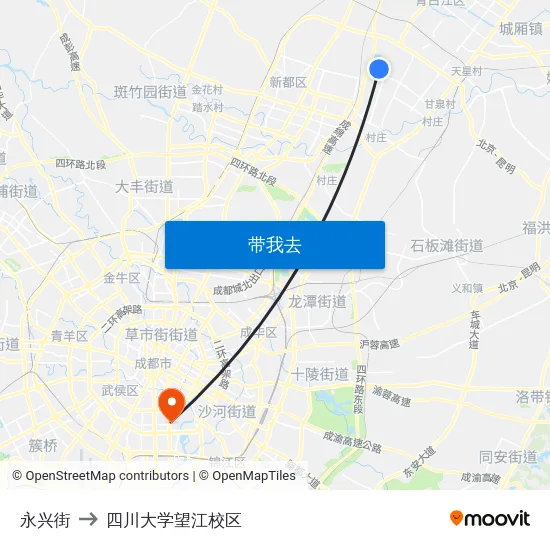 永兴街 to 四川大学望江校区 map