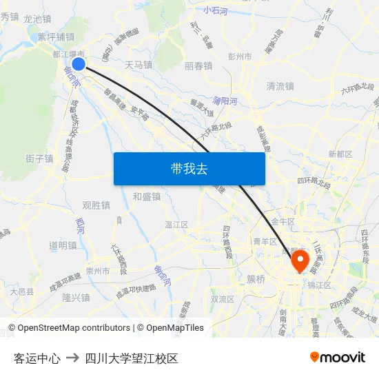 客运中心 to 四川大学望江校区 map