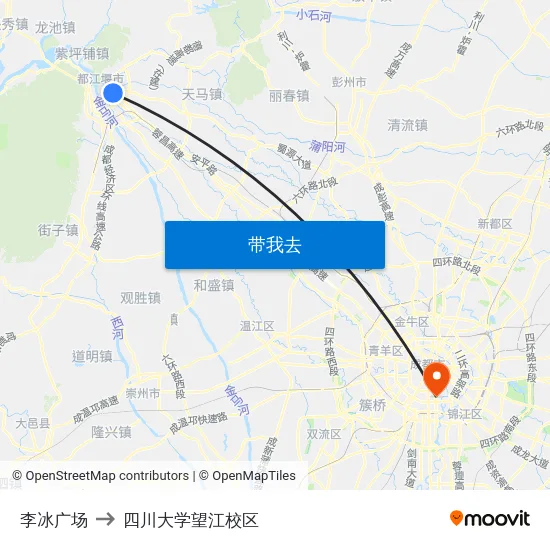 李冰广场 to 四川大学望江校区 map