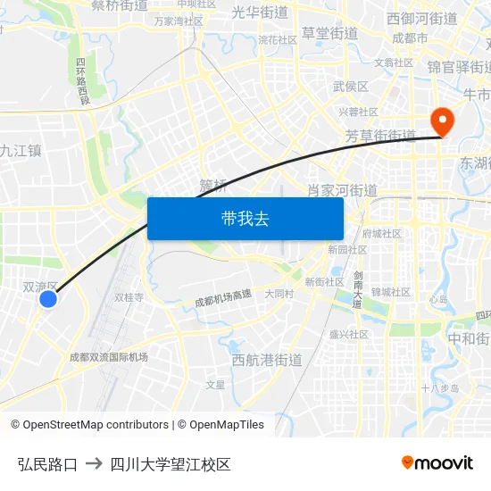 弘民路口 to 四川大学望江校区 map