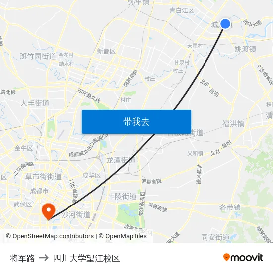 将军路 to 四川大学望江校区 map