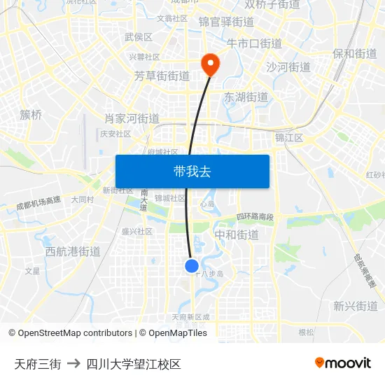 天府三街 to 四川大学望江校区 map