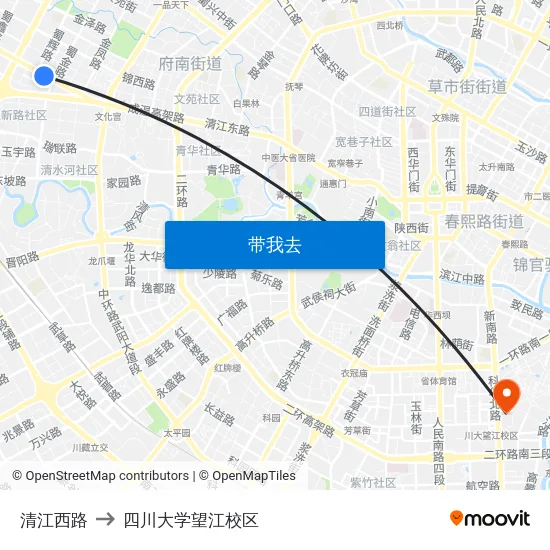 清江西路 to 四川大学望江校区 map