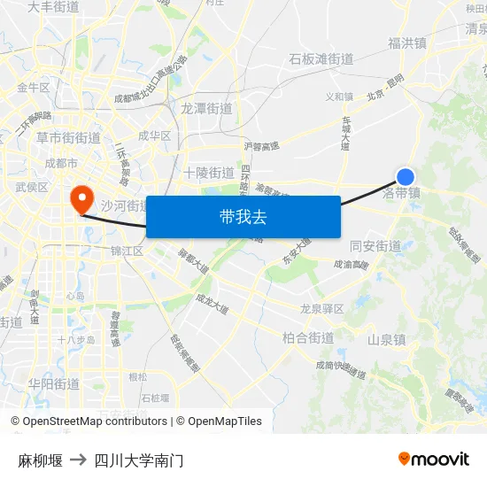 麻柳堰 to 四川大学南门 map