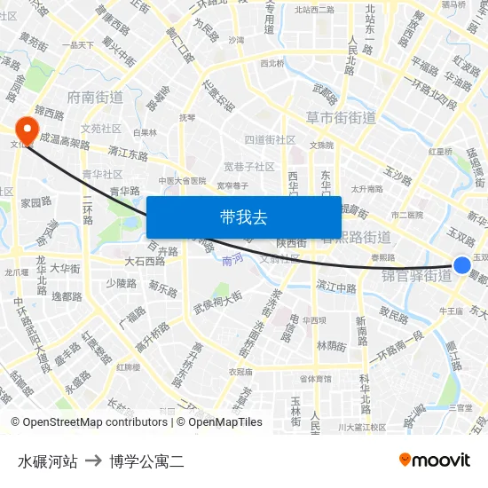 水碾河站 to 博学公寓二 map