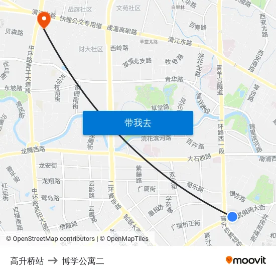 高升桥站 to 博学公寓二 map