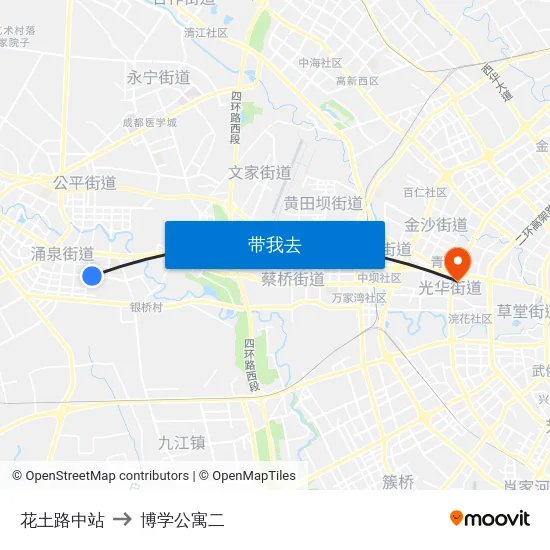 花土路中站 to 博学公寓二 map