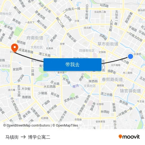 马镇街 to 博学公寓二 map