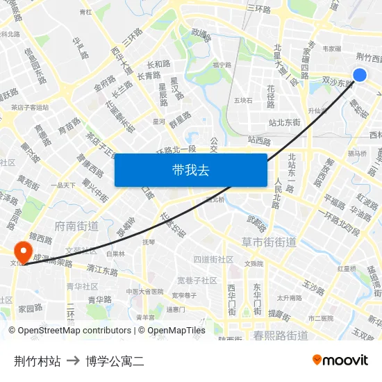 荆竹村站 to 博学公寓二 map