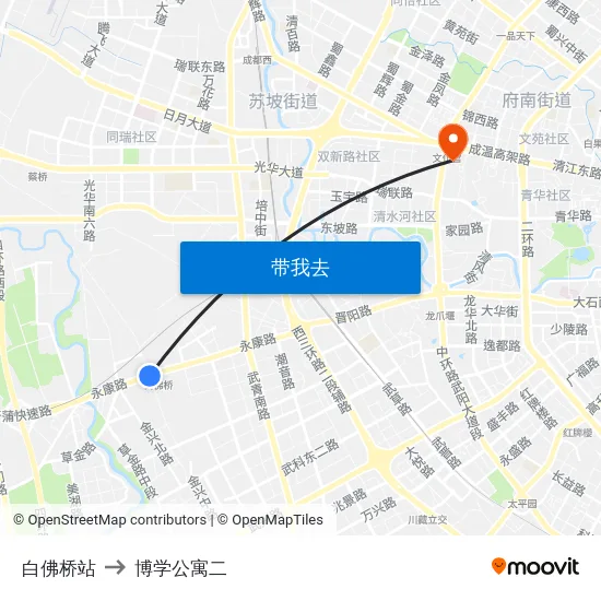 白佛桥站 to 博学公寓二 map