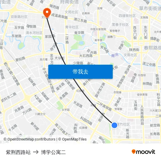 紫荆西路站 to 博学公寓二 map