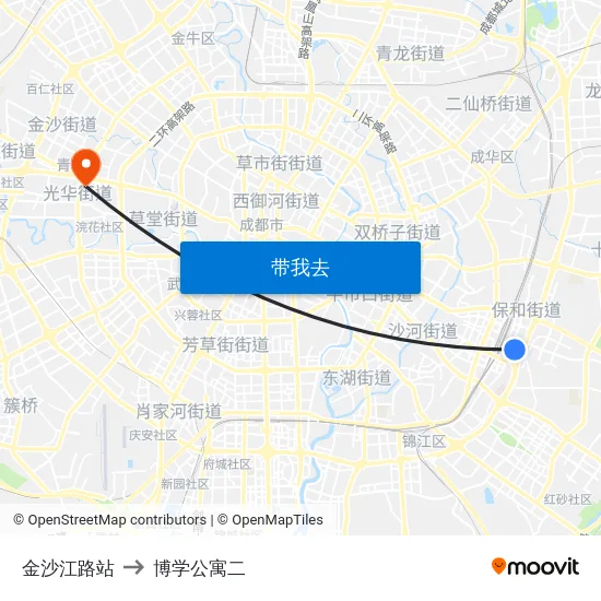 金沙江路站 to 博学公寓二 map