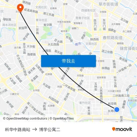 科华中路南站 to 博学公寓二 map