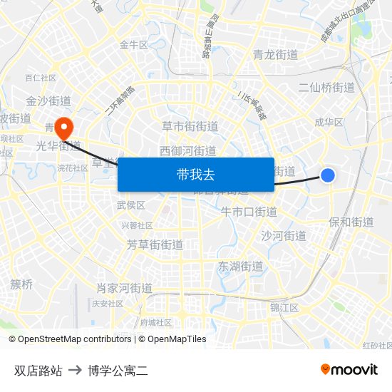 双店路站 to 博学公寓二 map