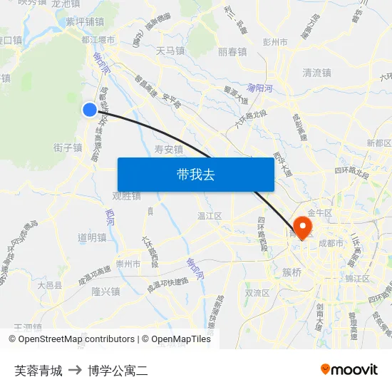 芙蓉青城 to 博学公寓二 map
