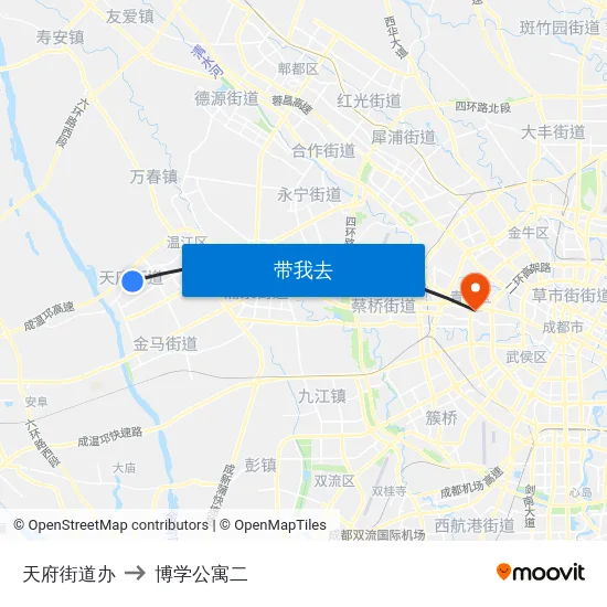 天府街道办 to 博学公寓二 map