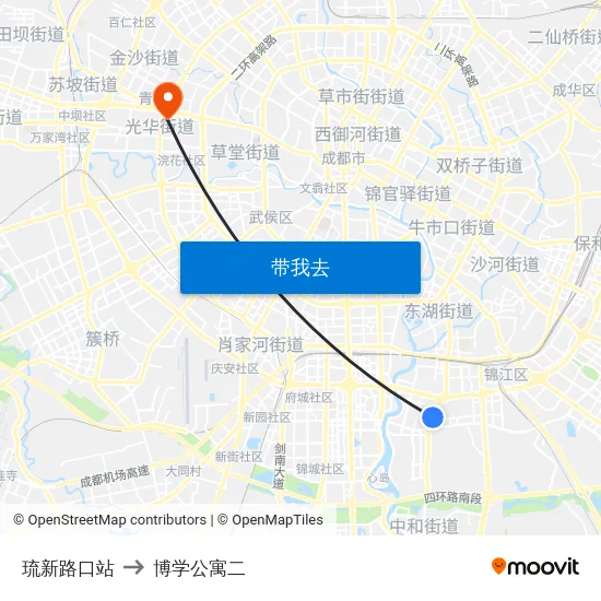 琉新路口站 to 博学公寓二 map