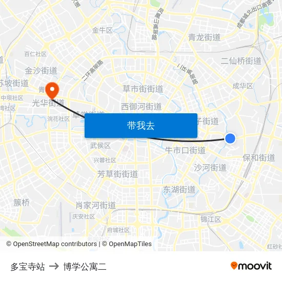 多宝寺站 to 博学公寓二 map