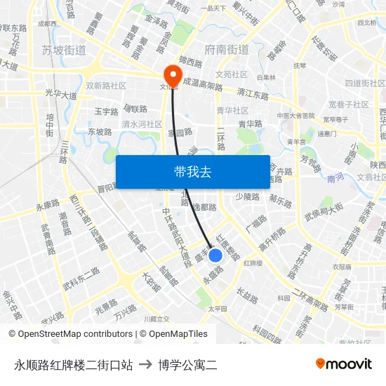 永顺路红牌楼二街口站 to 博学公寓二 map