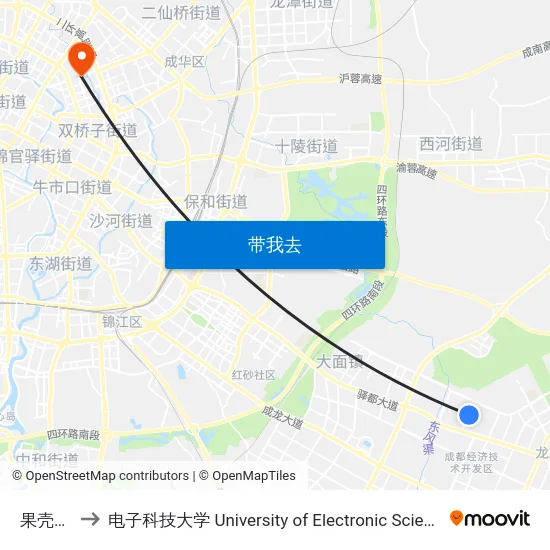 果壳里的城 to 电子科技大学 University of Electronic Science and Technology of China map