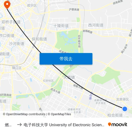 燃灯寺路 to 电子科技大学 University of Electronic Science and Technology of China map