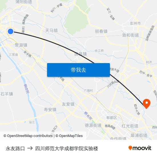 永友路口 to 四川师范大学成都学院实验楼 map