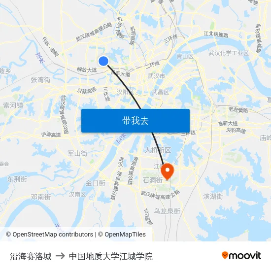 沿海赛洛城 to 中国地质大学江城学院 map
