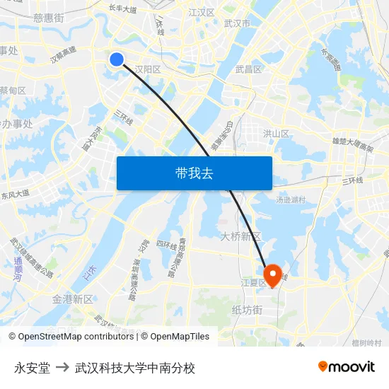 永安堂 to 武汉科技大学中南分校 map