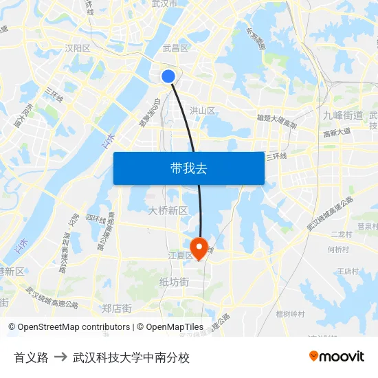 首义路 to 武汉科技大学中南分校 map