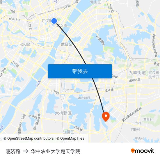 惠济路 to 华中农业大学楚天学院 map