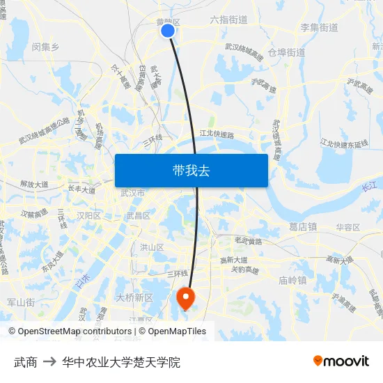 武商 to 华中农业大学楚天学院 map