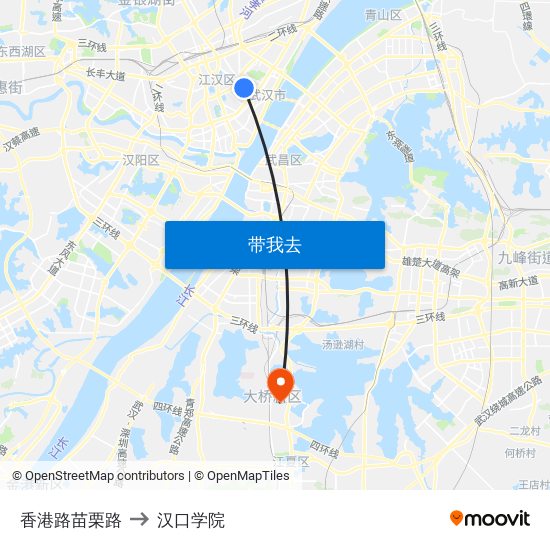 香港路苗栗路 to 汉口学院 map