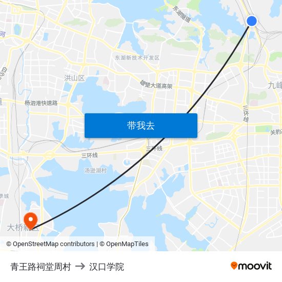 青王路祠堂周村 to 汉口学院 map