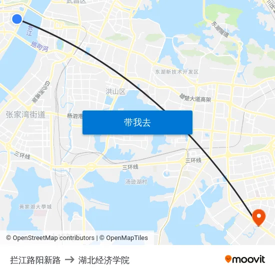 拦江路阳新路 to 湖北经济学院 map