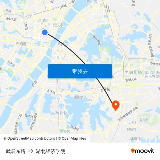 武展东路 to 湖北经济学院 map