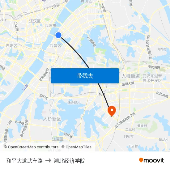 和平大道武车路 to 湖北经济学院 map