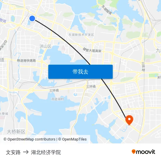 文安路 to 湖北经济学院 map