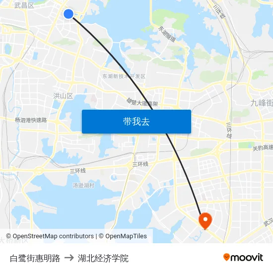白鹭街惠明路 to 湖北经济学院 map