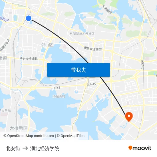 北安街 to 湖北经济学院 map