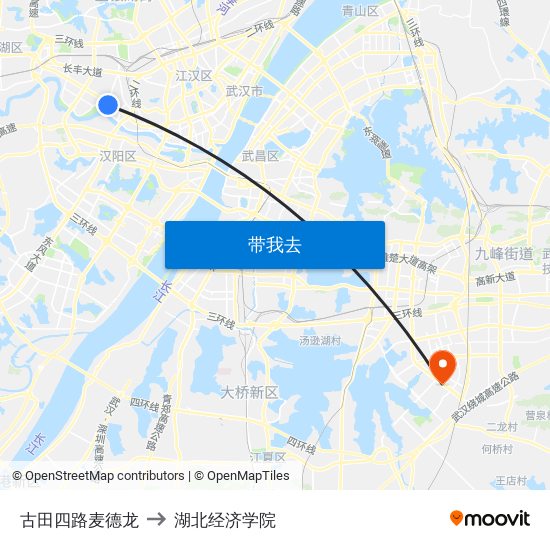 古田四路麦德龙 to 湖北经济学院 map