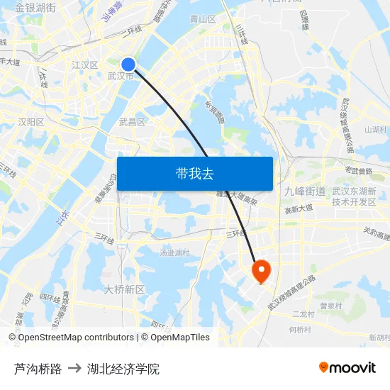 芦沟桥路 to 湖北经济学院 map