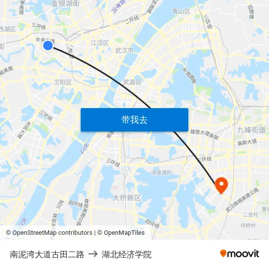 南泥湾大道古田二路 to 湖北经济学院 map