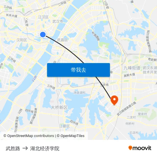 武胜路 to 湖北经济学院 map