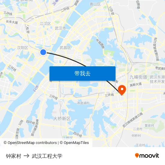 钟家村 to 武汉工程大学 map