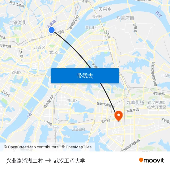 兴业路淌湖二村 to 武汉工程大学 map