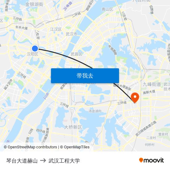 琴台大道赫山 to 武汉工程大学 map