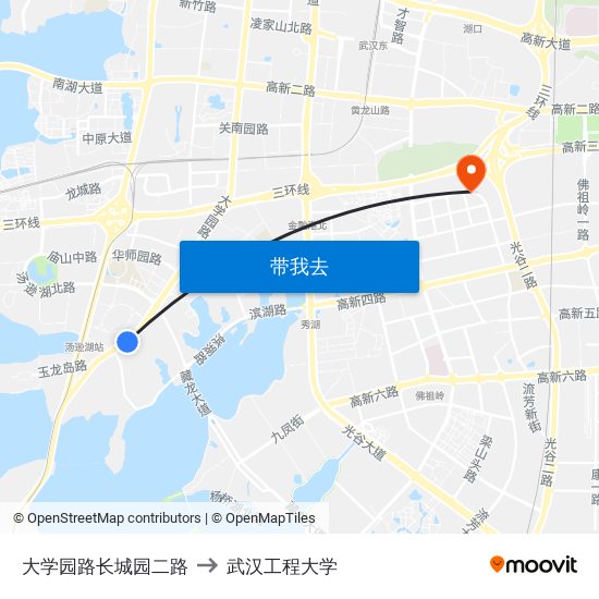 大学园路长城园二路 to 武汉工程大学 map