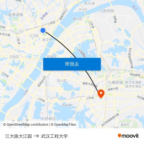 江大路大江园 to 武汉工程大学 map