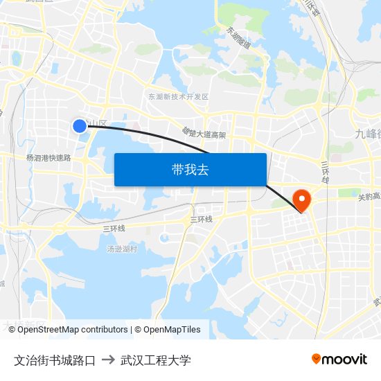 文治街书城路口 to 武汉工程大学 map