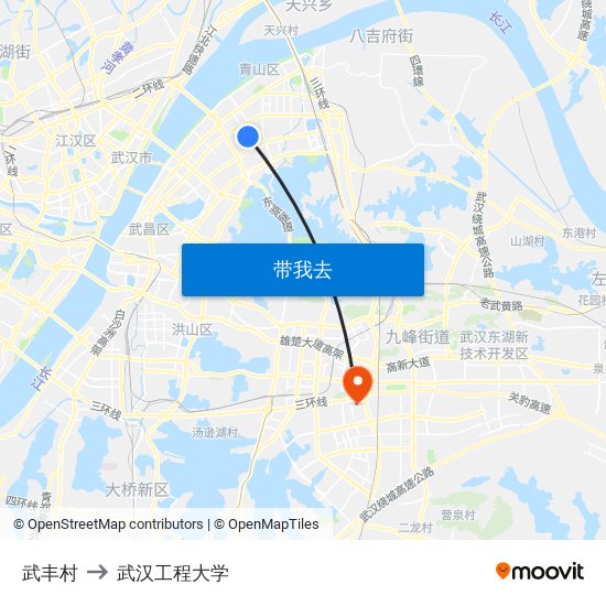 武丰村 to 武汉工程大学 map